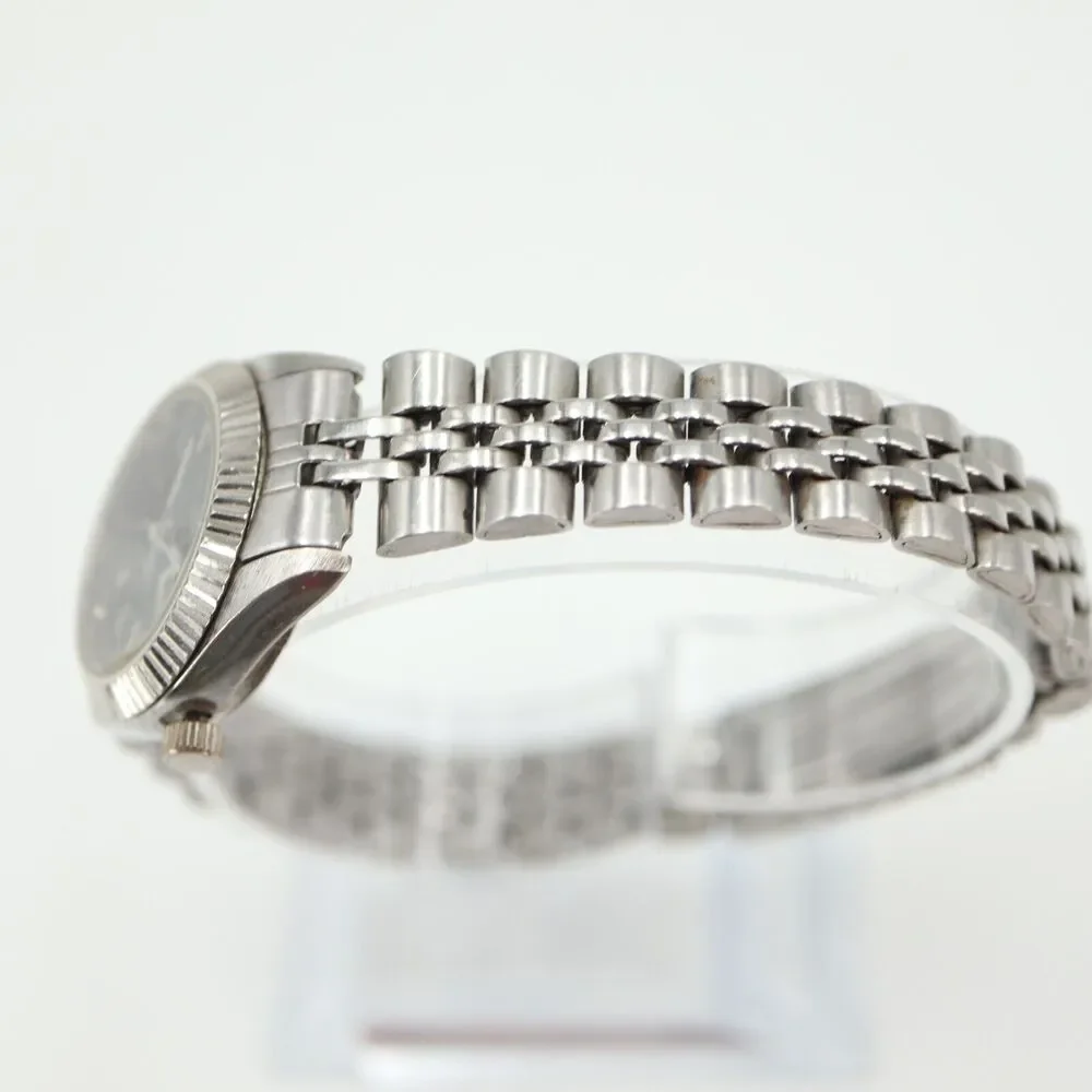 Parmex Women Watch 26mm Day Date Silver Tone Vintage Presidential w New Battery